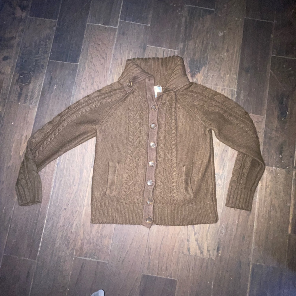 KIKIT Brown Knit Cardigan Sweater